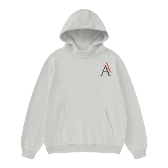 high neck insulated fog solid color fleece hoodie - 385 gsm