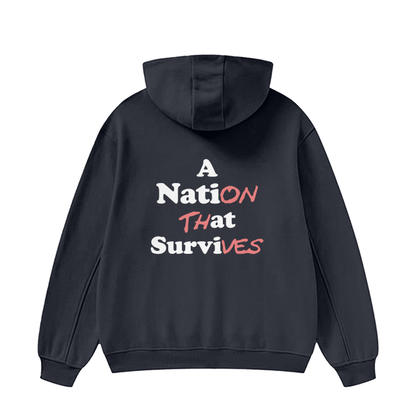 survives high neck insulated fleece hoodie
