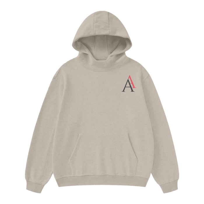 high neck insulated fog solid color fleece hoodie - 385 gsm