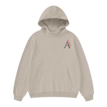 high neck insulated fog solid color fleece hoodie - 385 gsm